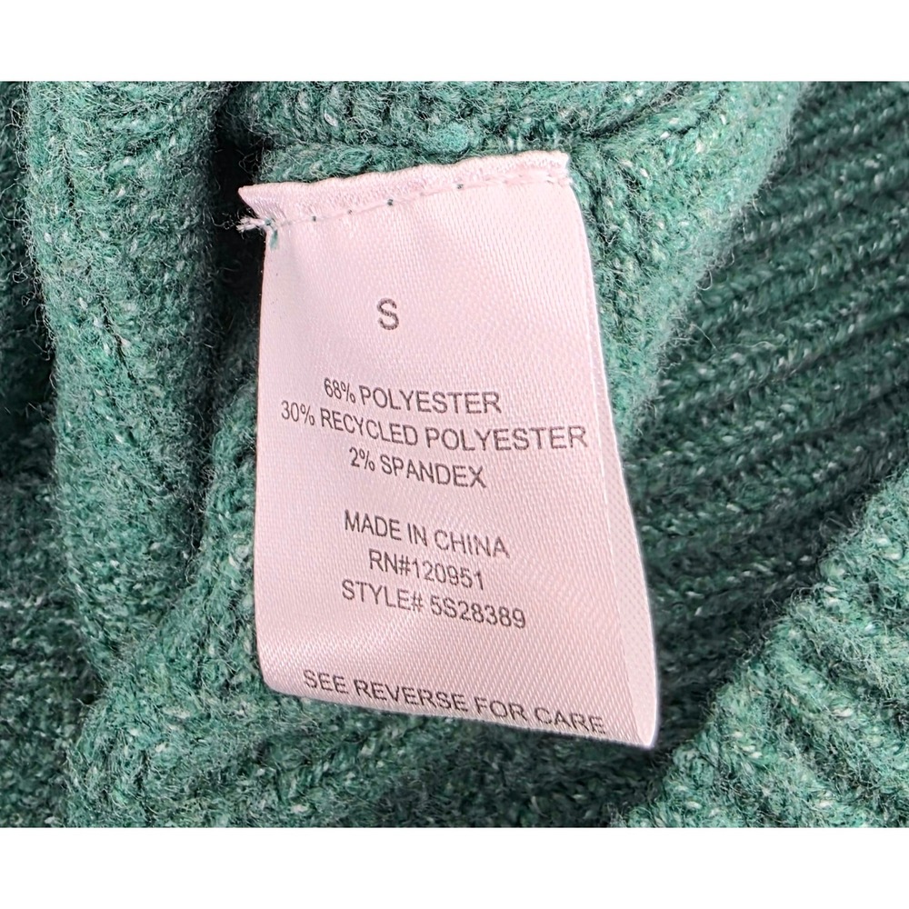 Pink Rose Cottagecore Cable Knit Sweater Size Small Womens Spruce Green NWT - Picture 5 of 8